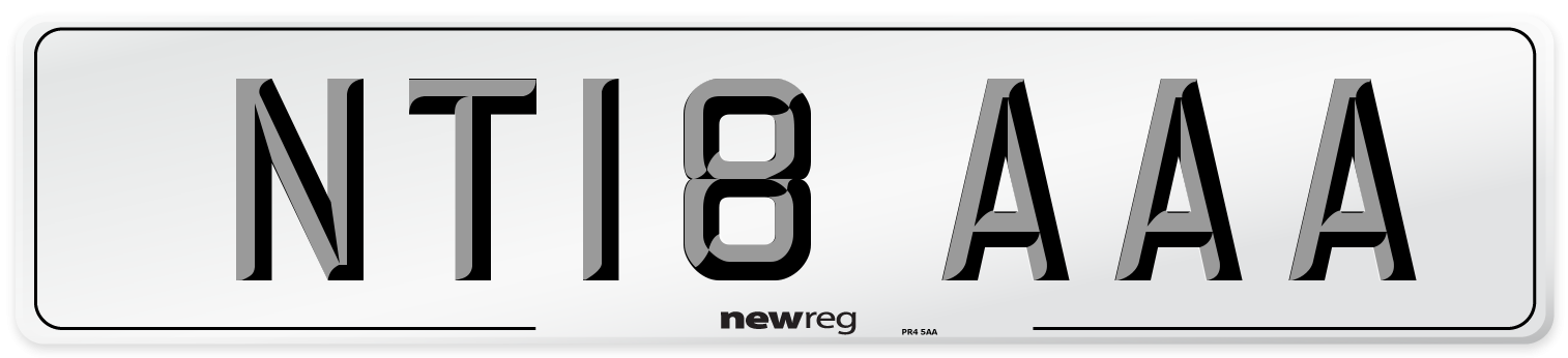 NT18 AAA Number Plate from New Reg